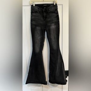 Judy Blue Jeans Womens 1/25 Black High Rise Super Flare Denim Pants